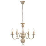 Vidaxl lustre 5xe14 antique blanc