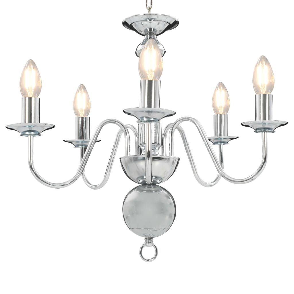 Vidaxl Chandelier 5xe14 Silverfärgad