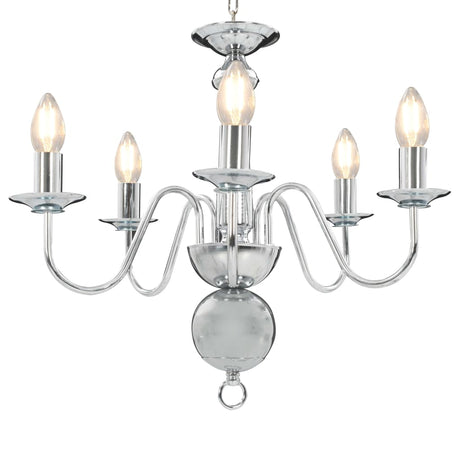 Vidaxl lustre 5xe14 couleur argentée