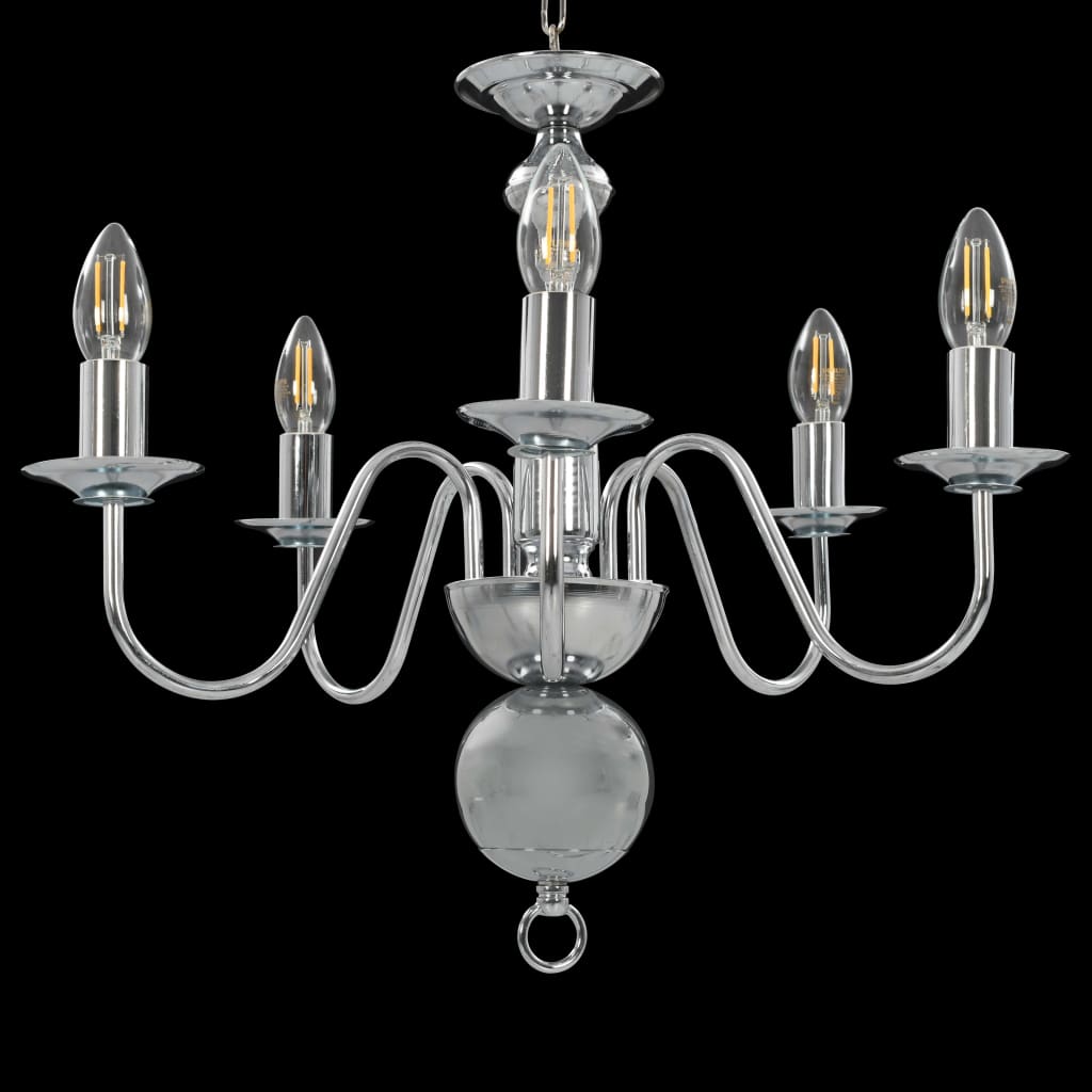 Vidaxl Chandelier 5xe14 Silverfärgad