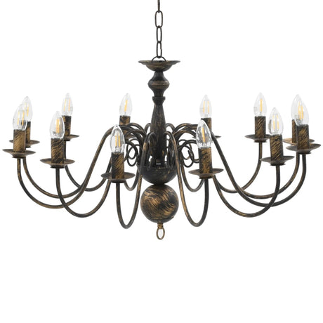 Vidaxl lustre 12xe14 Antiques noires