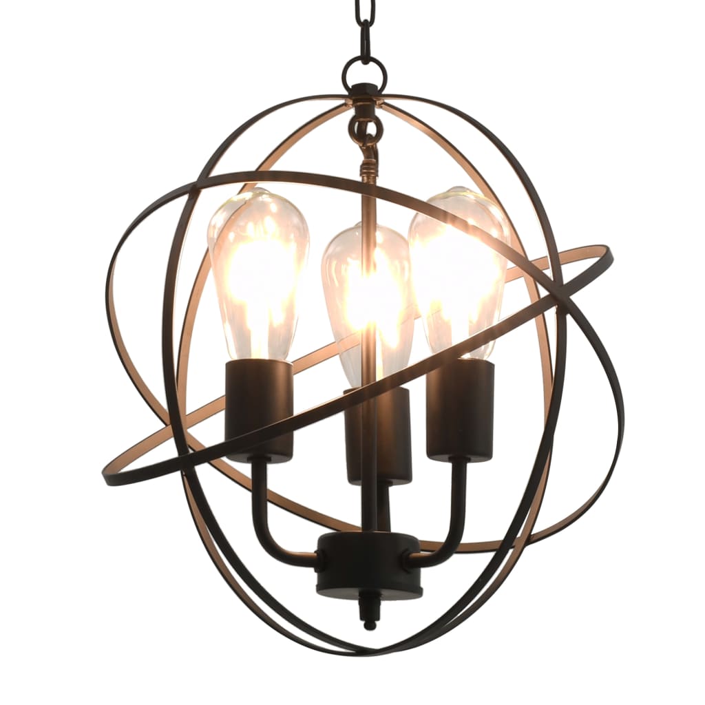 Lampe suspendue vidaxl autour de 3xe27 noir