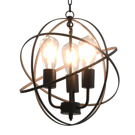 Lampe suspendue vidaxl autour de 3xe27 noir