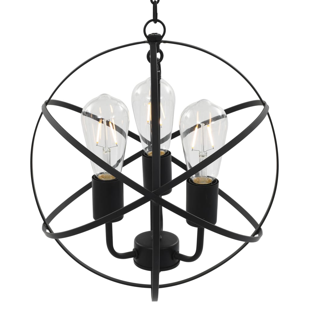 Lampe suspendue vidaxl autour de 3xe27 noir