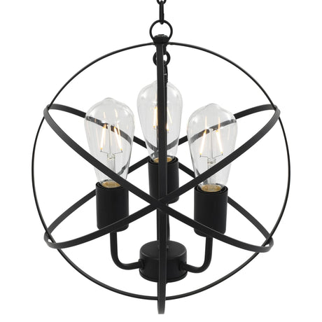 Lampe suspendue vidaxl autour de 3xe27 noir