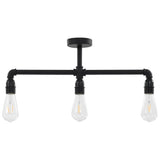 Vidaxl Plafond lampe 3xe27 noir