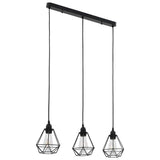 Vidaxl Plafond lampe avec 3XE27 en forme de diamant noir