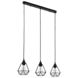 Vidaxl Plafond lampe avec 3XE27 en forme de diamant noir