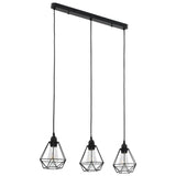 Vidaxl ceiling lamp with diamond -shaped 3xe27 black