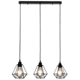 Vidaxl Plafond lampe avec 3XE27 en forme de diamant noir