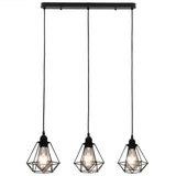 Vidaxl Plafond lampe avec 3XE27 en forme de diamant noir