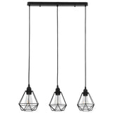 Vidaxl Plafond lampe avec 3XE27 en forme de diamant noir