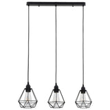 Vidaxl Plafond lampe avec 3XE27 en forme de diamant noir