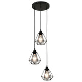 Vidaxl Plafond Lampe à forme de diamant 3xe27 noir