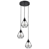 Vidaxl Plafond Lampe à forme de diamant 3xe27 noir