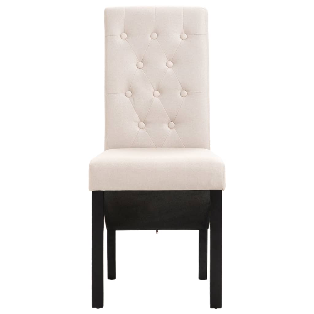 Vidaxl eetkamerstoelen 2 st stof crèmekleurig