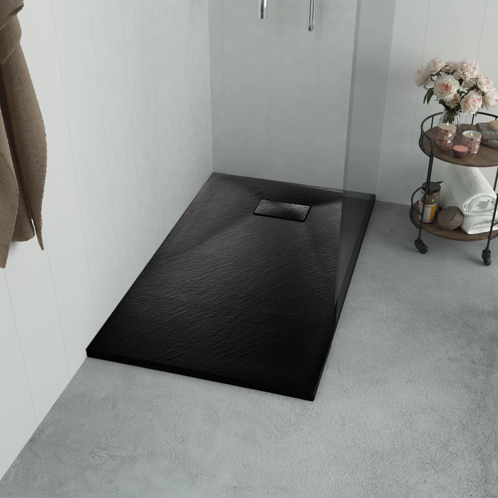 Bac de douche vidaxl 90x70 cm smc noir