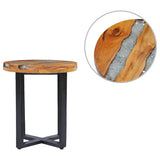 Vidaxl salontafel 40x45 cm massief teakhout en polyresin