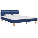 Vidaxl bedframe met led stof blauw 180x200 cm