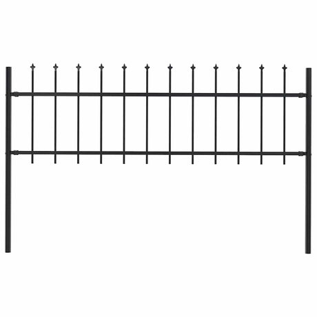 Vidaxl Garden Fence avec Spears Top 1,8 m en acier noir