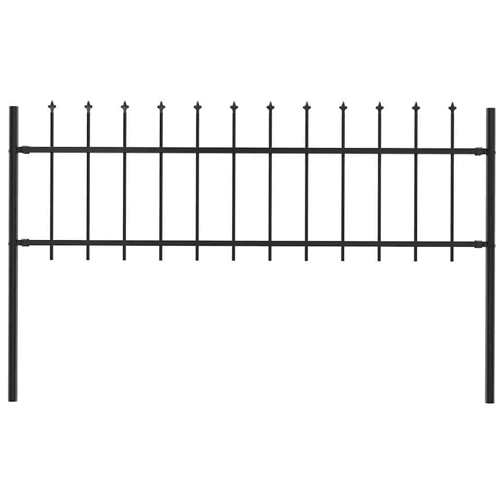 Vidaxl Garden Fence avec Spears Top 1,8 m en acier noir