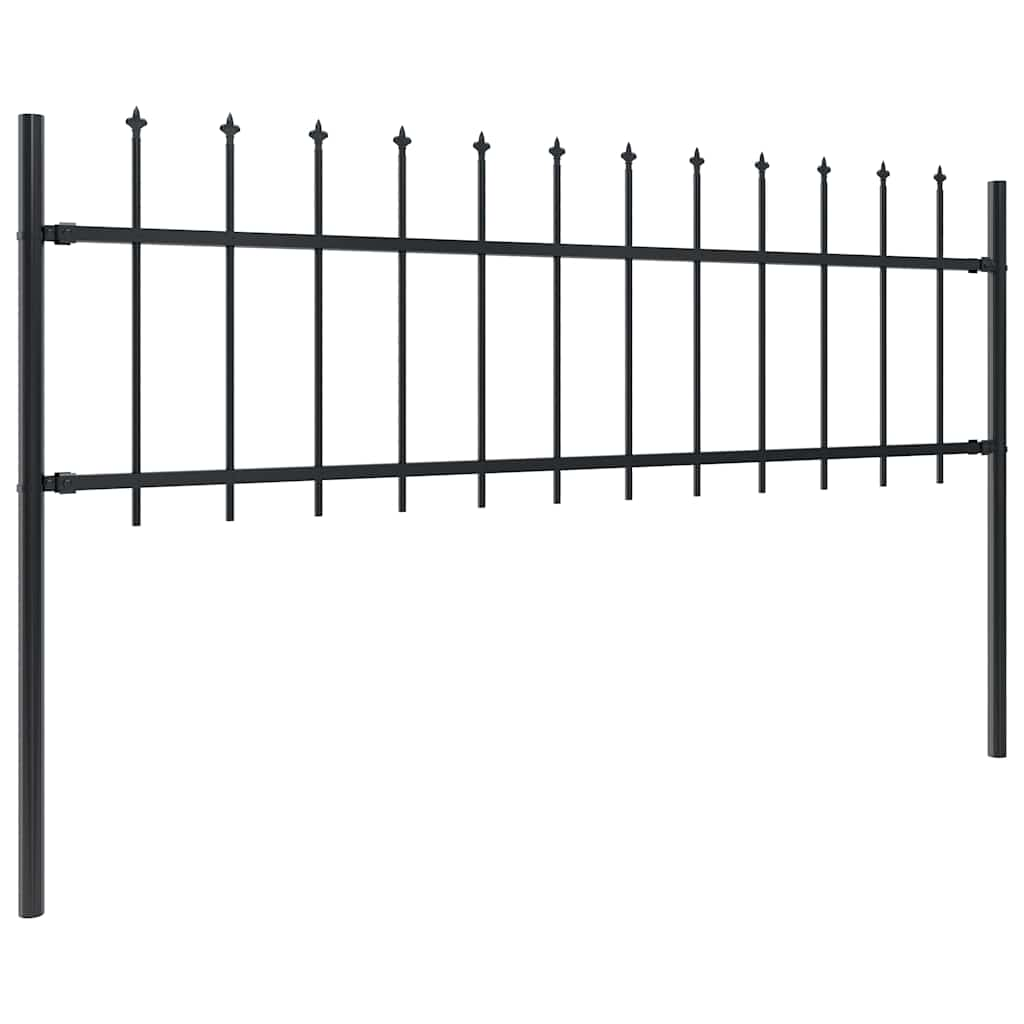 Vidaxl Garden Fence avec Spears Top 1,8 m en acier noir