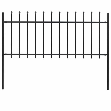 Vidaxl Garden Fence avec Spears Top 1,8 m en acier noir