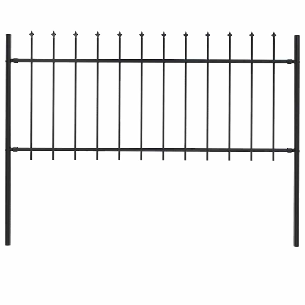 Vidaxl Garden Fence avec Spears Top 1,8 m en acier noir