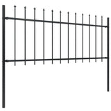 Vidaxl Garden Fence avec Spears Top 1,8 m en acier noir