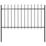 Vidaxl Garden Fence avec Spears Top 1,8 m en acier noir
