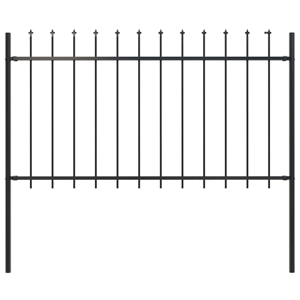 Vidaxl Garden Fence avec Spears Top 1,8 m en acier noir