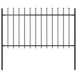 Vidaxl Garden Fence avec Spears Top 1,8 m en acier noir