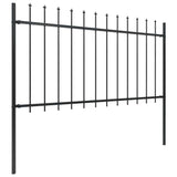 Vidaxl Garden Fence avec Spears Top 1,8 m en acier noir
