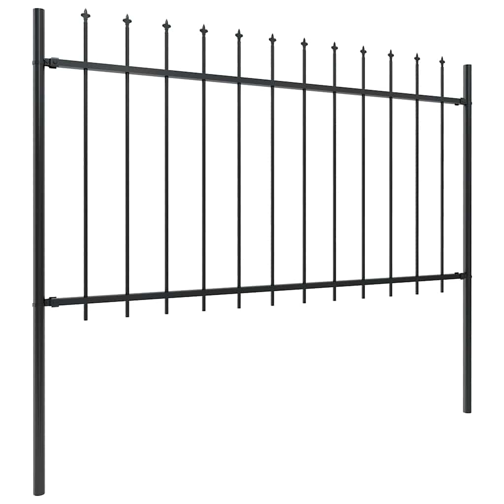 Vidaxl Garden Fence avec Spears Top 1,8 m en acier noir