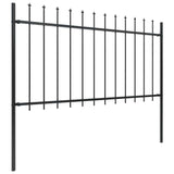 Vidaxl Garden Fence avec Spears Top 1,8 m en acier noir