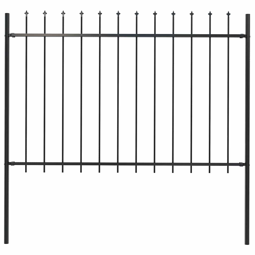 Vidaxl Garden Fence avec Spears Top 1,8 m en acier noir