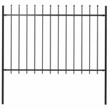 Vidaxl Garden Fence avec Spears Top 1,8 m en acier noir