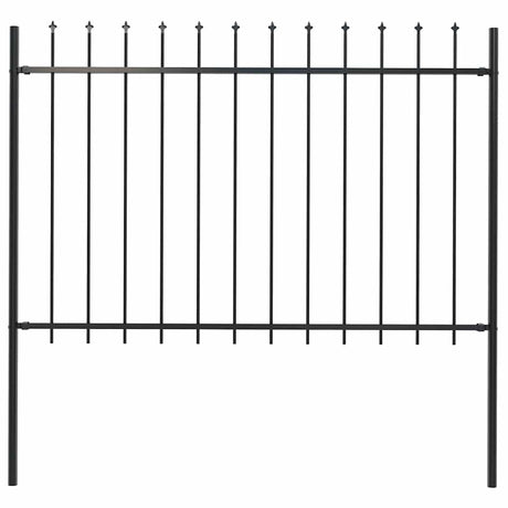Vidaxl Garden Fence avec Spears Top 1,8 m en acier noir