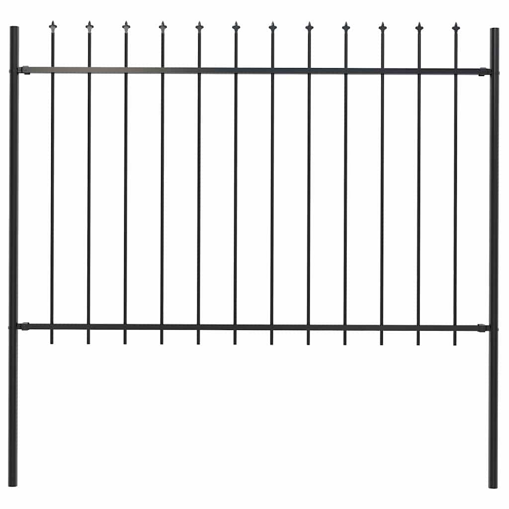 Vidaxl Garden Fence avec Spears Top 1,8 m en acier noir