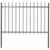 Vidaxl Garden Fence avec Spears Top 1,8 m en acier noir