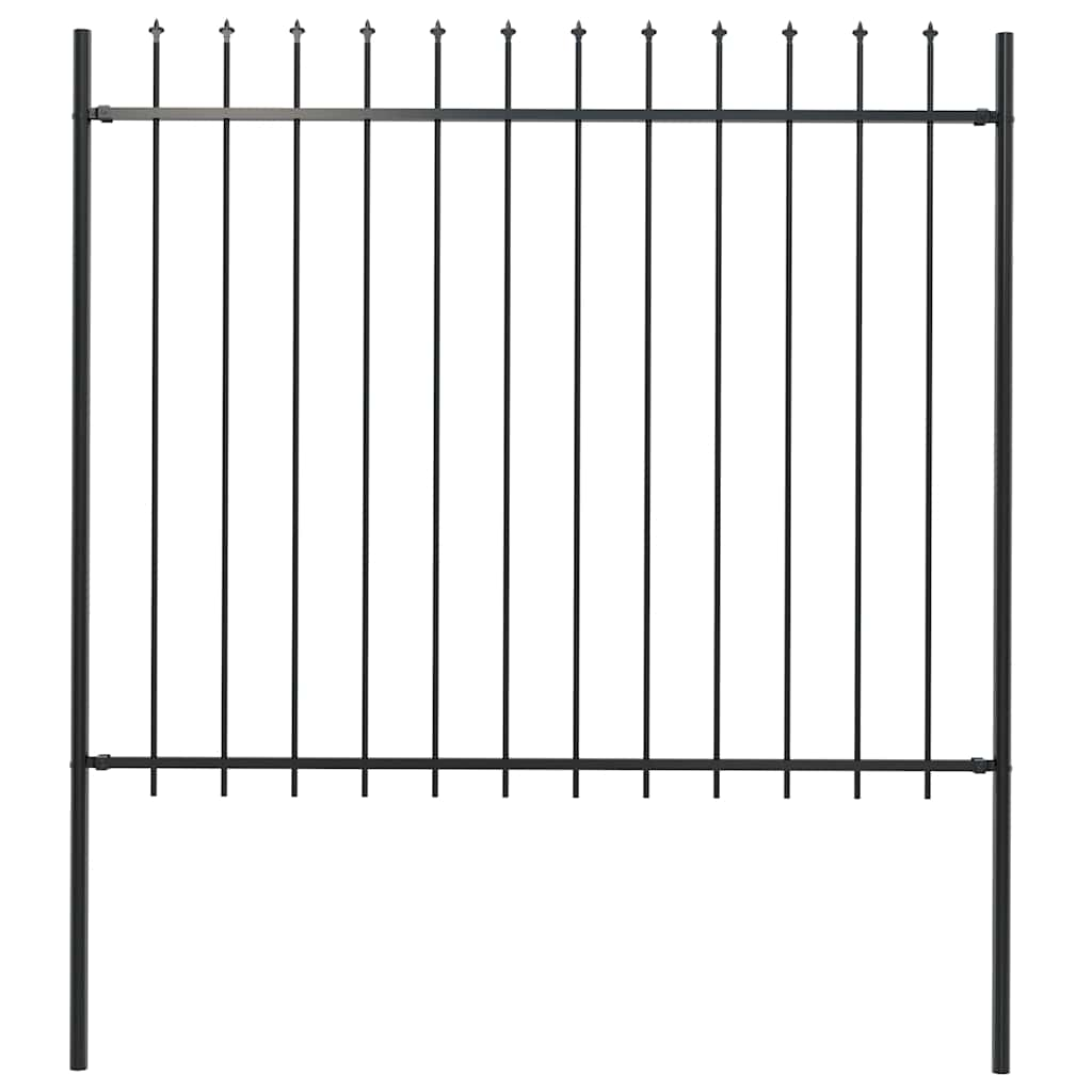 Vidaxl Garden Fence avec Spears Top 1,8 m en acier noir