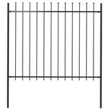 Vidaxl Garden Fence avec Spears Top 1,8 m en acier noir