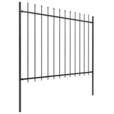 Vidaxl Garden Fence avec Spears Top 1,8 m en acier noir