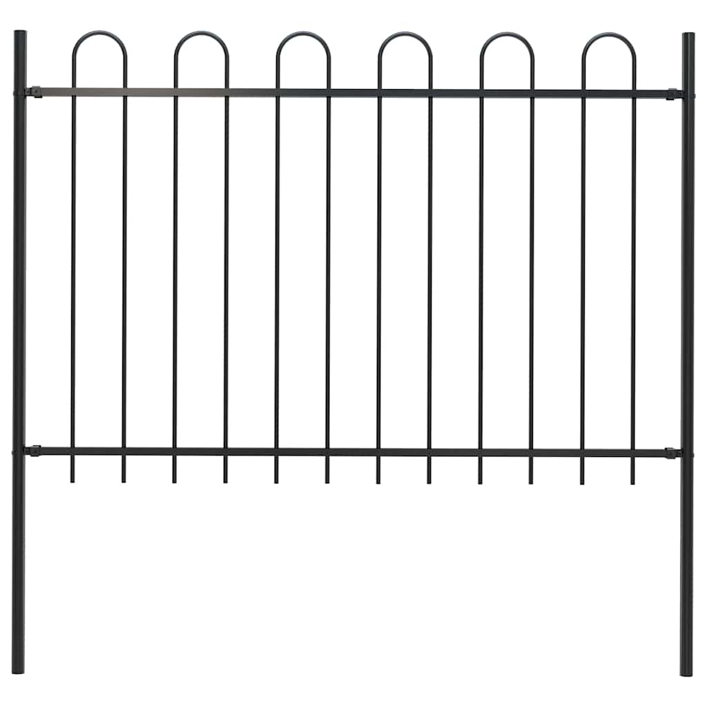 Vidaxl Garden Fence con top rotondo 1,8 m in acciaio nero