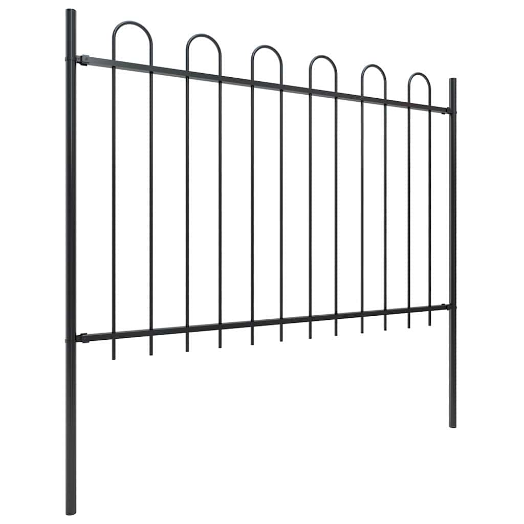 Vidaxl Garden Fence con top rotondo 1,8 m in acciaio nero