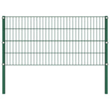 Vidaxl fence panel with posts 1.7x0.8 m iron green