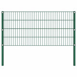Panneau de clôture Vidaxl avec des poteaux de 1,7x0,8 m vert fer