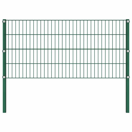 Panneau de clôture Vidaxl avec des poteaux de 1,7x0,8 m vert fer