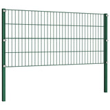 Vidaxl fence panel with posts 1.7x0.8 m iron green