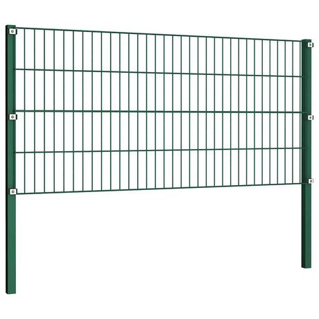 Panneau de clôture Vidaxl avec des poteaux de 1,7x0,8 m vert fer